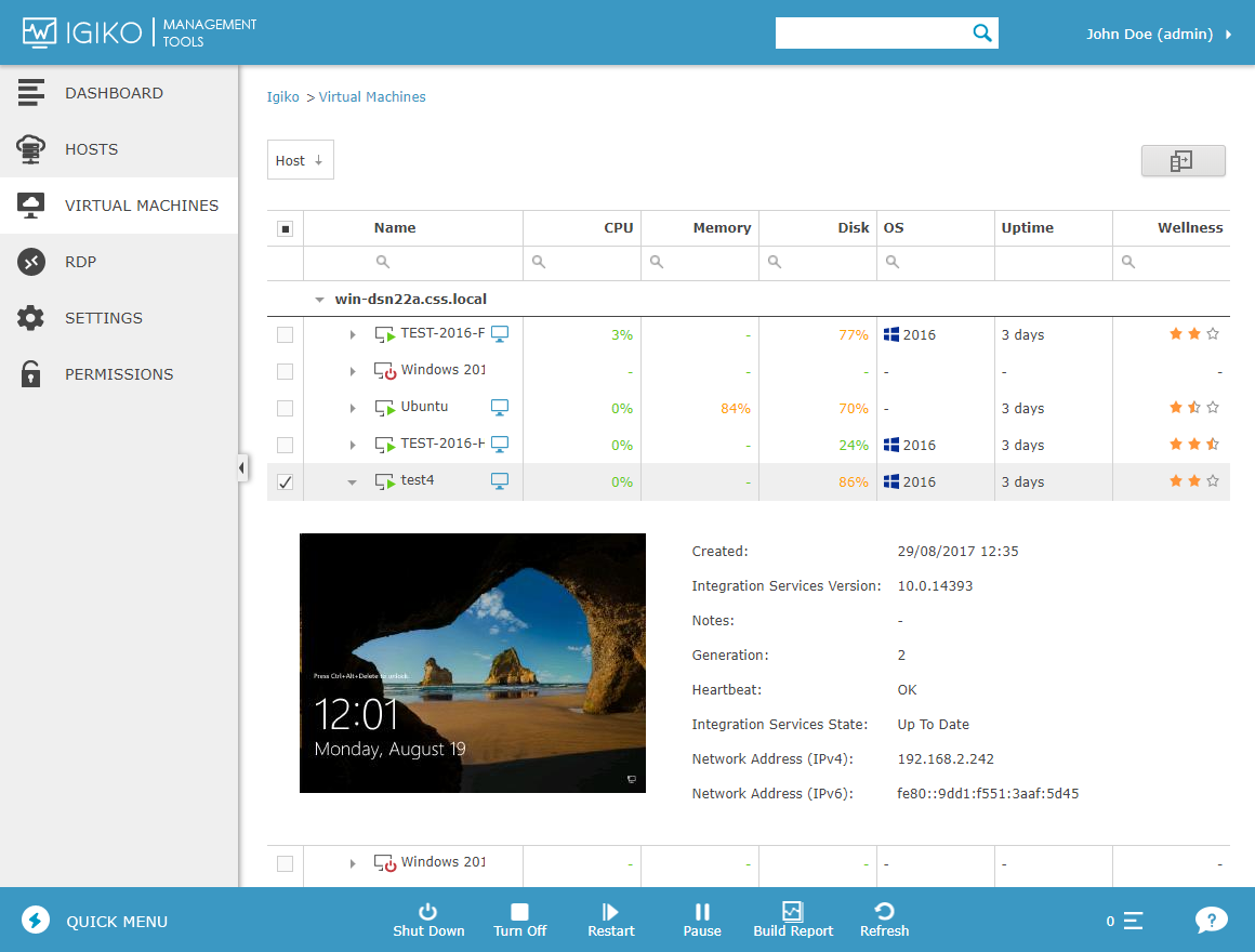 virtual machines management